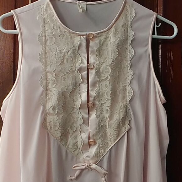 Vtg 60s Gilead Pink Nylon Nightie Robe Sleep Set - Picture 8 of 8
